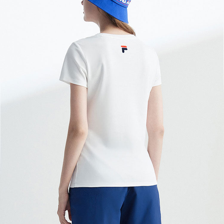 (WMNS) FILA Logo Printing Round-neck Tee 'White' F51W048104F-WT