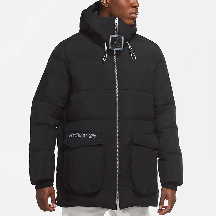 Air Jordan Casual Sports hooded Stay Warm Down Jacket Black CK6662-010