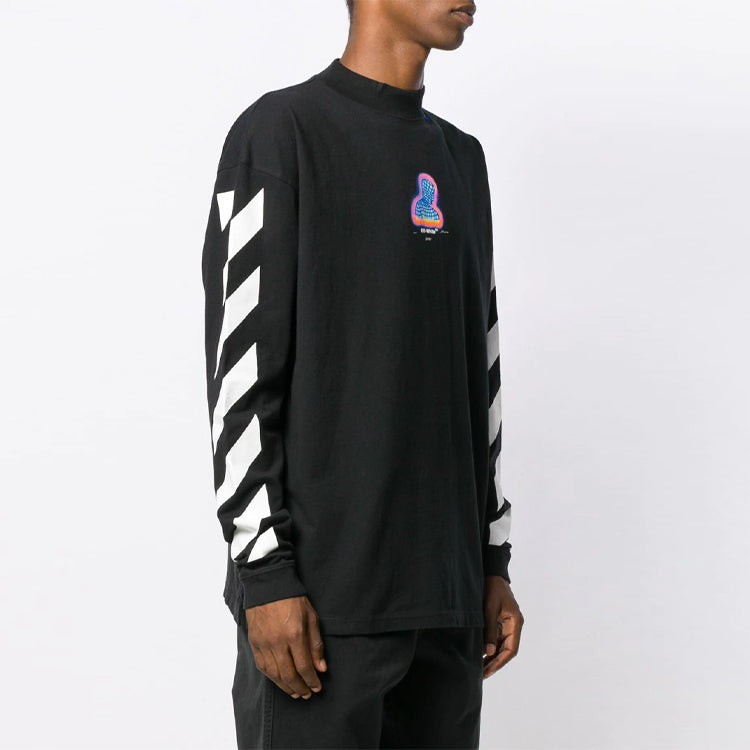 Off-White Diagonal Striped Cotton LongSleeve OMAB032E191850061088