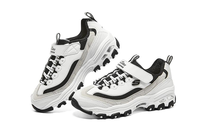 (GS) Skechers Dlites Shoes 'White Beige Black' 403825L-WLGY