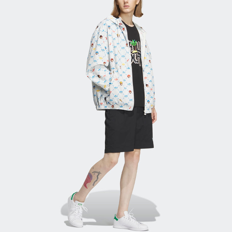 adidas originals x Monkey Kingdom Windbreaker Jacket 'White Multicolor' IP1790