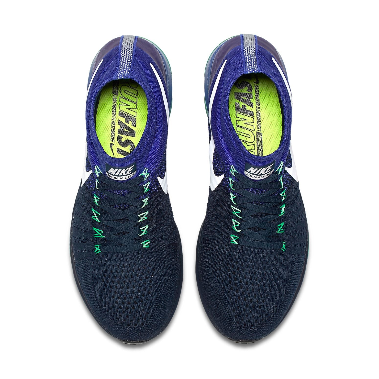 Nike All Out Flyknit 'College Navy White Black Electro Green' 844134-404