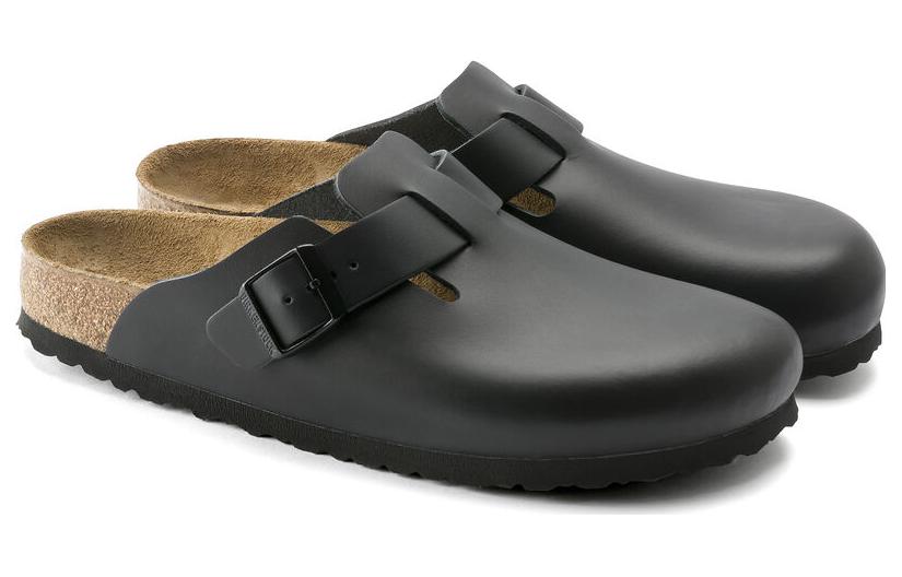 Birkenstock Boston Natural Leather Narrow Fit 'Black' 0060193