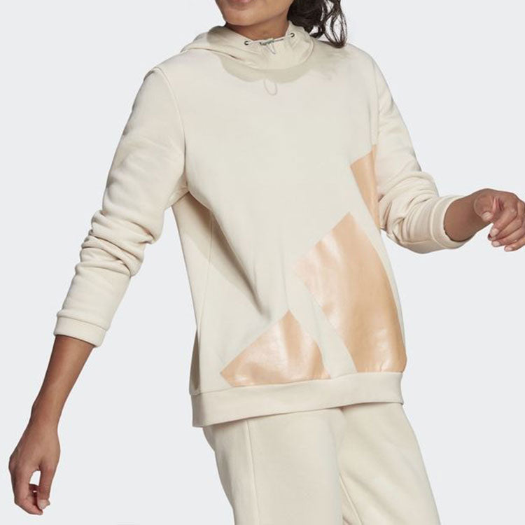 (WMNS) adidas Colorblock Large Logo Sports Hoodie Creamy White HI1205