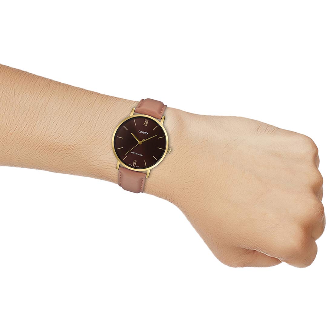 Casio Dress Busines Classic Analog Watch 'Gold Brown Red Wine' MTP-VT01GL-5B