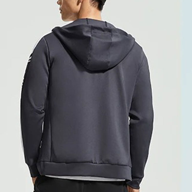 Li-Ning Logo Training Full Zip Hooded Jacket 'Ink Grey' AWDR459-4
