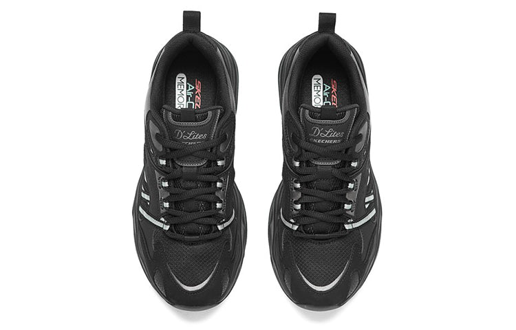 (WMNS) Skechers DLITES 4.0 'Black Silver' 896080-BBK