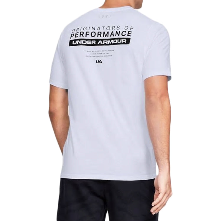 Under Armour UA Bar Originators Training Sports Breathable Short Sleeve Couple Style White 1352045-100