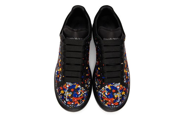 Alexander McQueen Oversized Paint-Embroidery Sneakers 'Black Multicolor' 662649WHZP31049