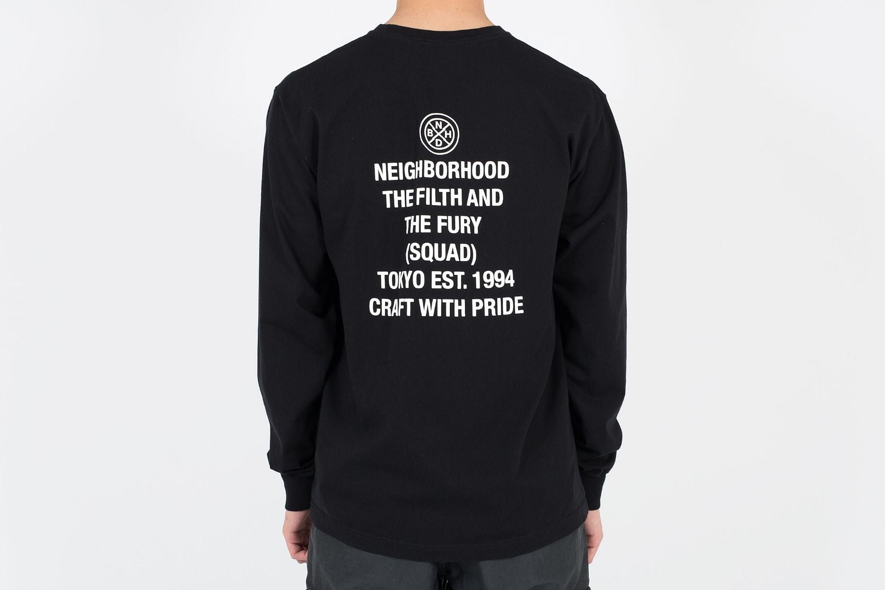NEIGHBORHOOD Pattern Alphabet Logo Printing Long Sleeves Black 201PCNH-LT09-BK