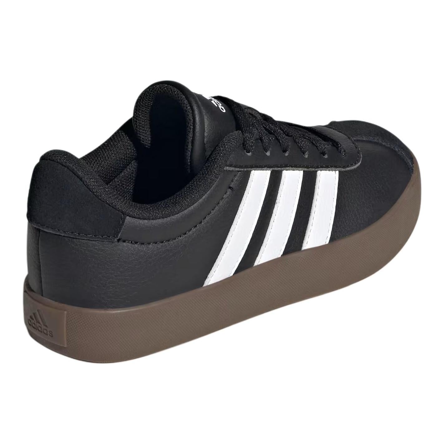 (GS) adidas VL Court 3.0 'Black White Gum' IE3630