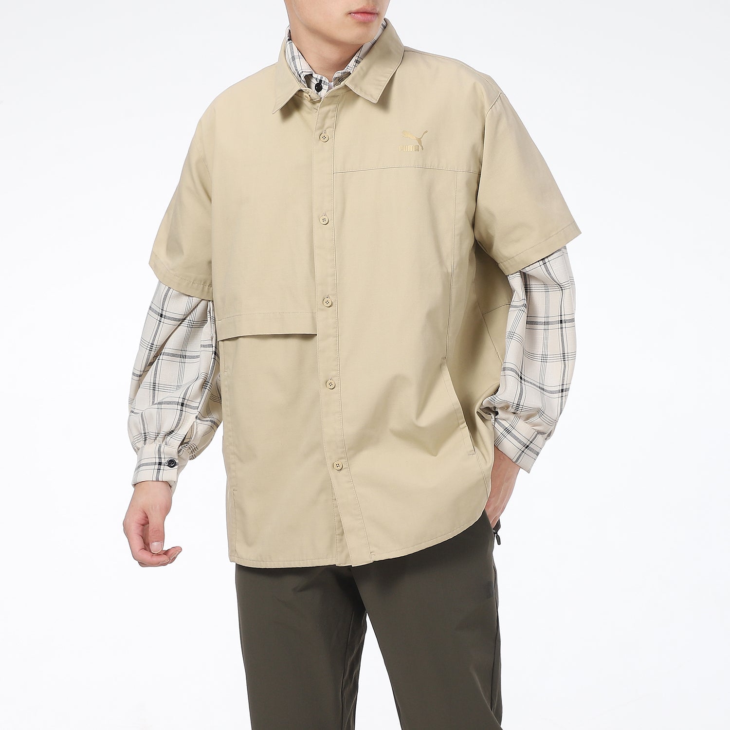PUMA Classics Oversized Short Sleeve Polo Shirt 'Beige' 533739-12
