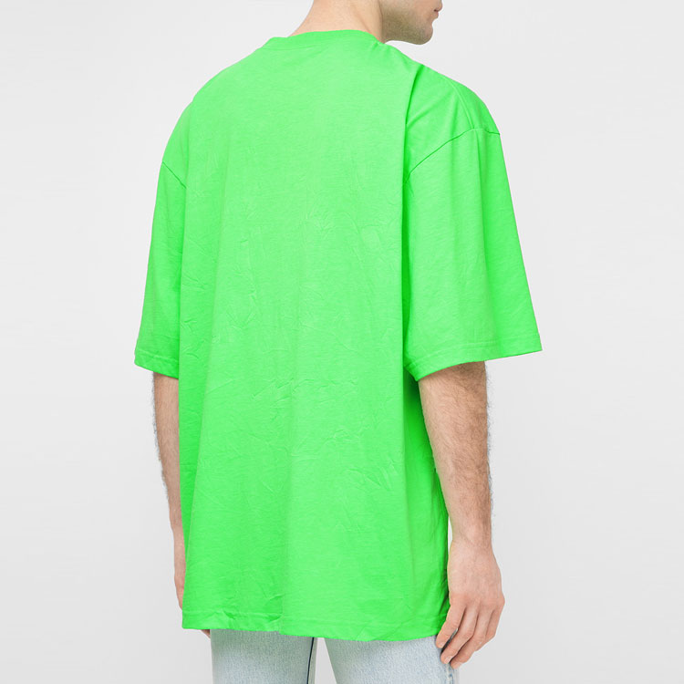 Balenciaga SS21 Word Pattern Short Sleeve Unisex Green 641614TJVI34162