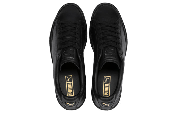PUMA Basket Trim Black/Gold Casual Board Shoes 369641-02