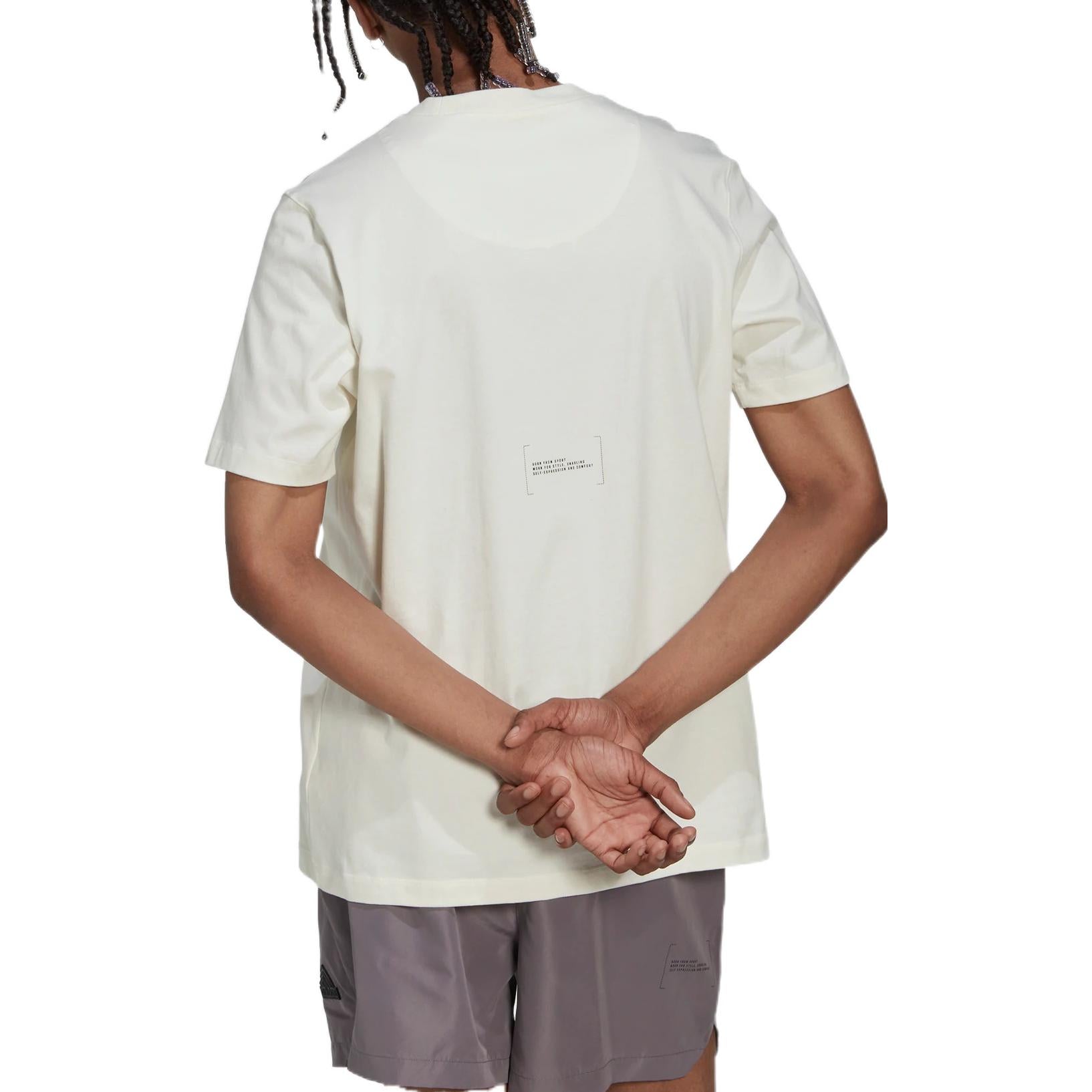 Men's adidas Solid Color Micro Mark Logo Round Neck Pullover Short Sleeve White T-Shirt HG2059