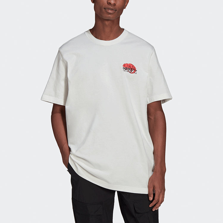 adidas originals Printing Pattern Sports Round Neck Short Sleeve White HF4761