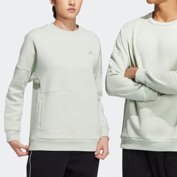 adidas Minimalistic Alphabet Printing Round Neck Sports Unisex flax Green HM2690