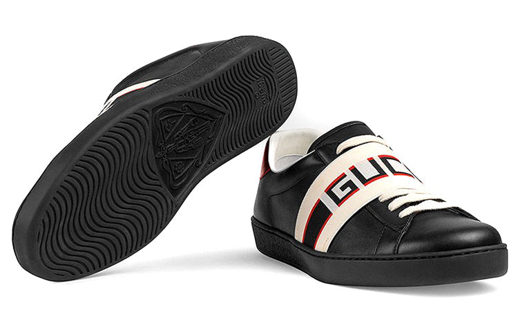 Gucci Ace Stripe Leather 'Black' 523469-OFIVO-1076