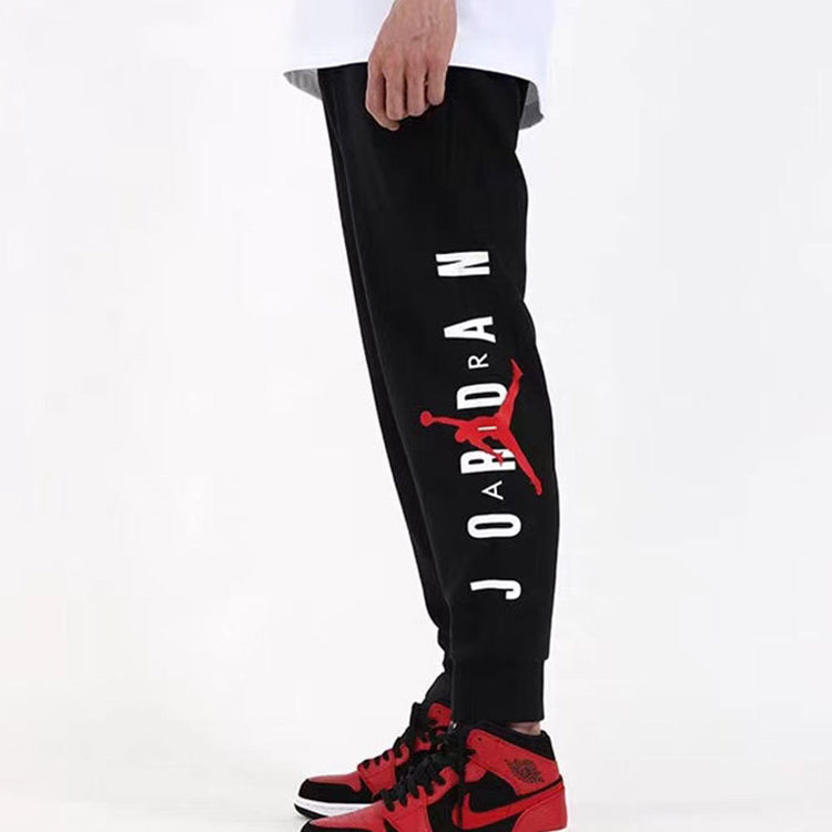 Air Jordan Alphabet Printing Athleisure Casual Sports Long Pants Black DD1788-010