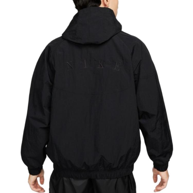 Nike Heritage Essentials Half-zip Overhead Woven Windbreaker Jacket Asia Sizing 'Black' FD0903-010