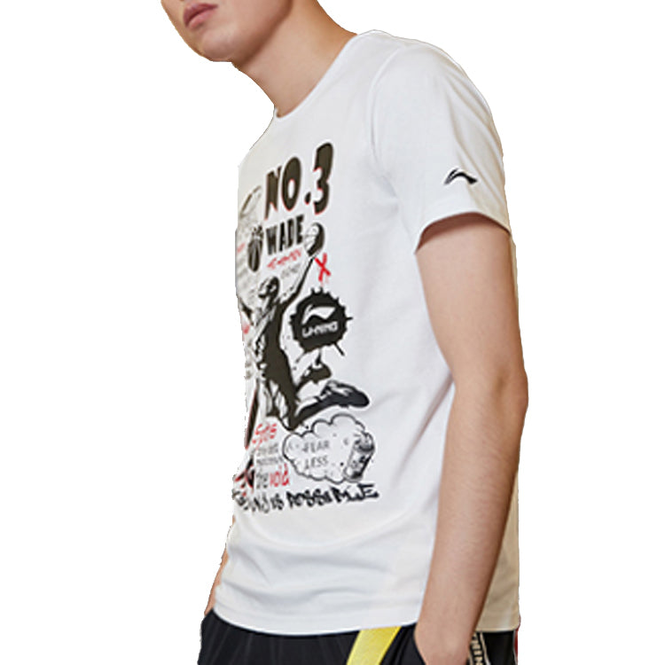 Li-Ning Wade Basketball Graphic T-shirt 'White' AHSP273-2