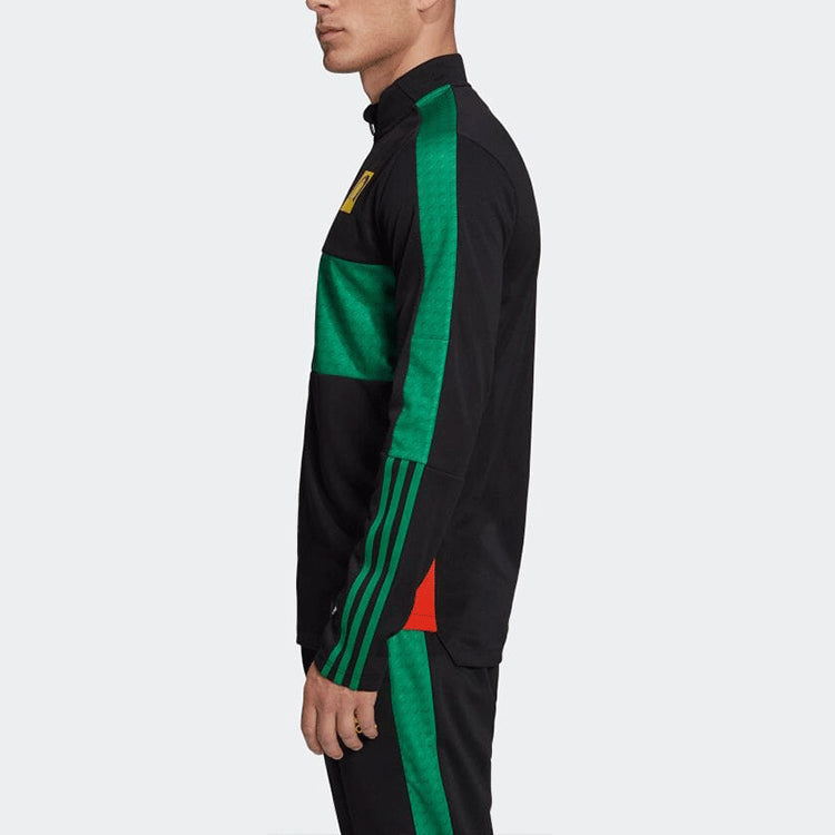 Men's adidas Colorblock Stand Collar Zipper Gym Jacket Japanese Version Black HC9800