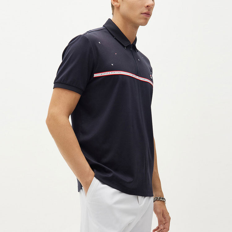 FILA Embroidered Logo Casual Sports Short Sleeve POLO Blue F11M131119F-NV