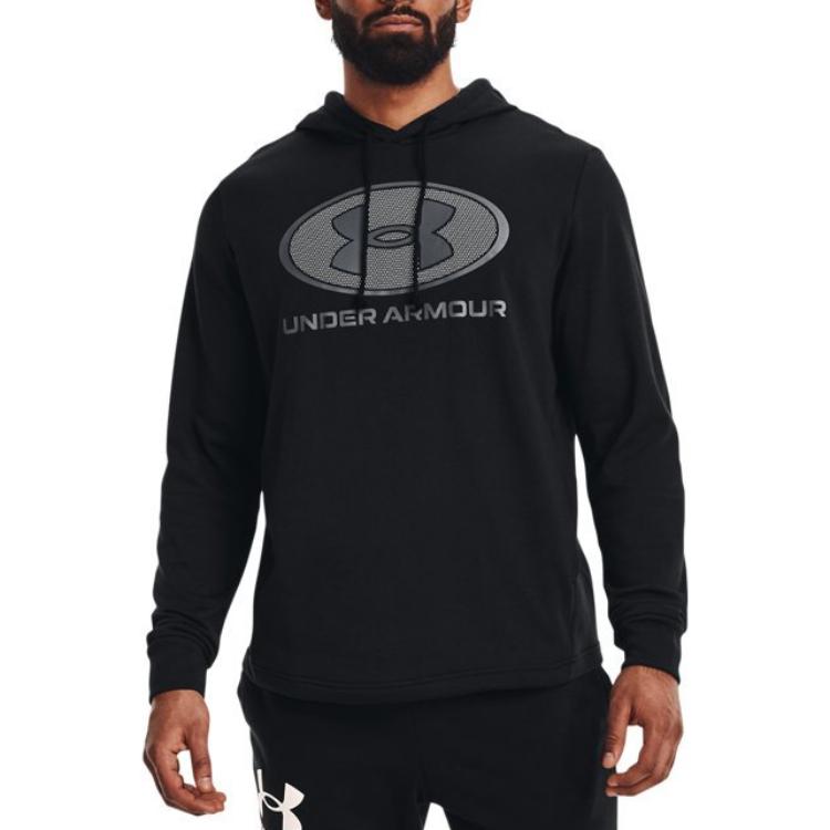 Under Armour Rival Terry Pullover Hoodie 'Black Grey' 1369470-001