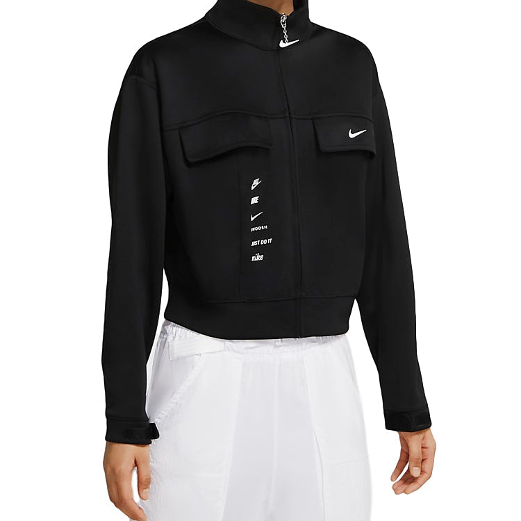 (WMNS) Nike Sportswear Swoosh Cargo Jacket 'Black' CU5679-010