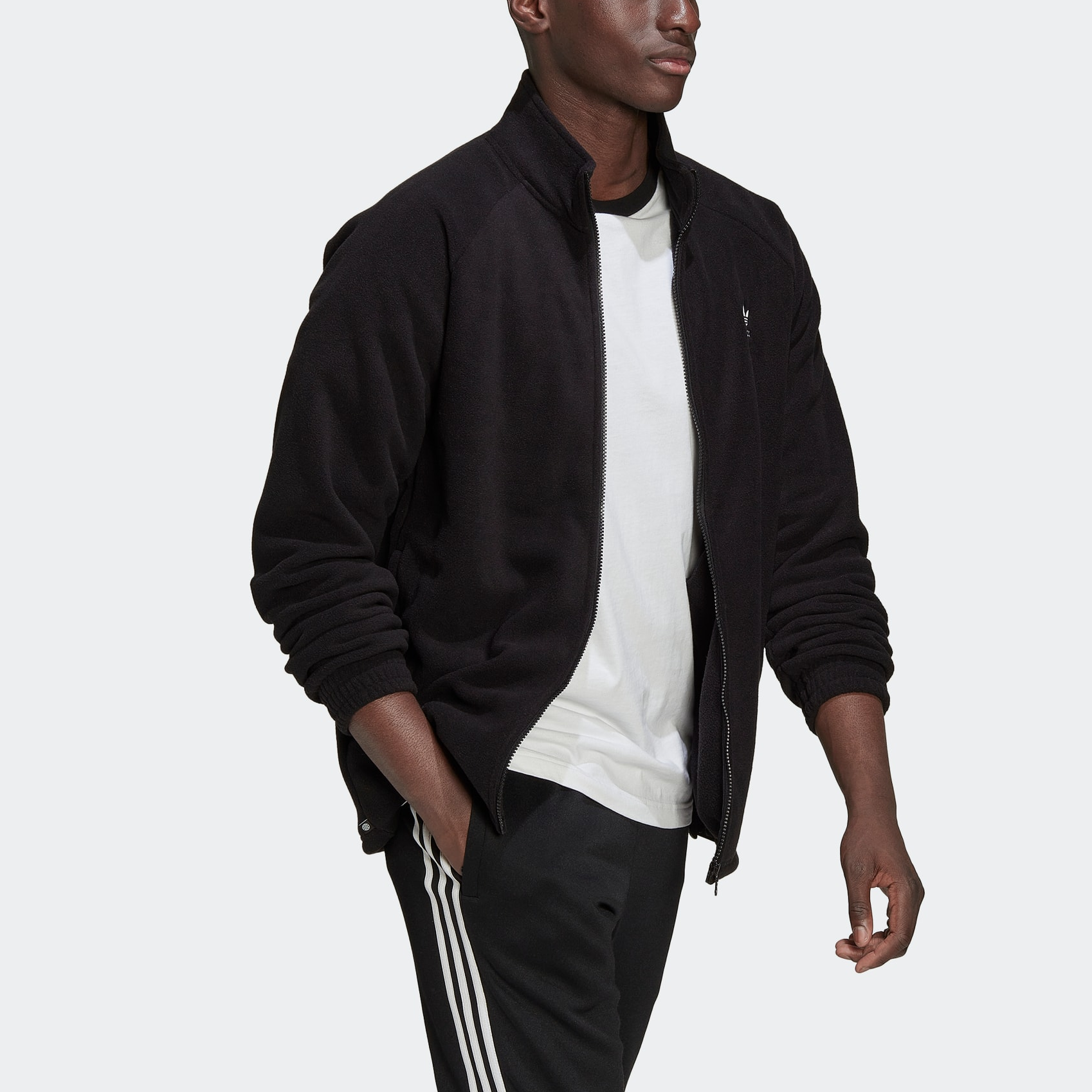 adidas Adicolor Classics Trefoil Teddy Fleece Jacket Asia Sizing 'Black' HK7295