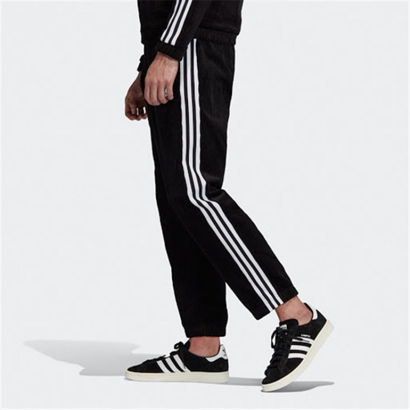 adidas originals Cord BB TP Retro corduroy Stripe Casual Sports Long Pants Black FH8606