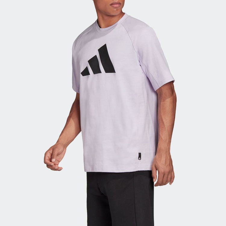 adidas Classic Pyramid logo Printing Short Sleeve Purple FL3885