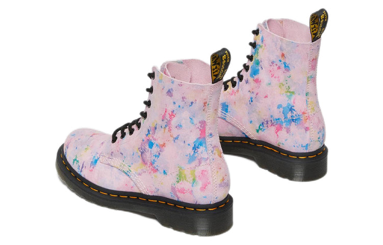 (WMNS) Dr. Martens 1460 Pascal Rainbow Suede Lace Up Boots 'Pink' 27245650