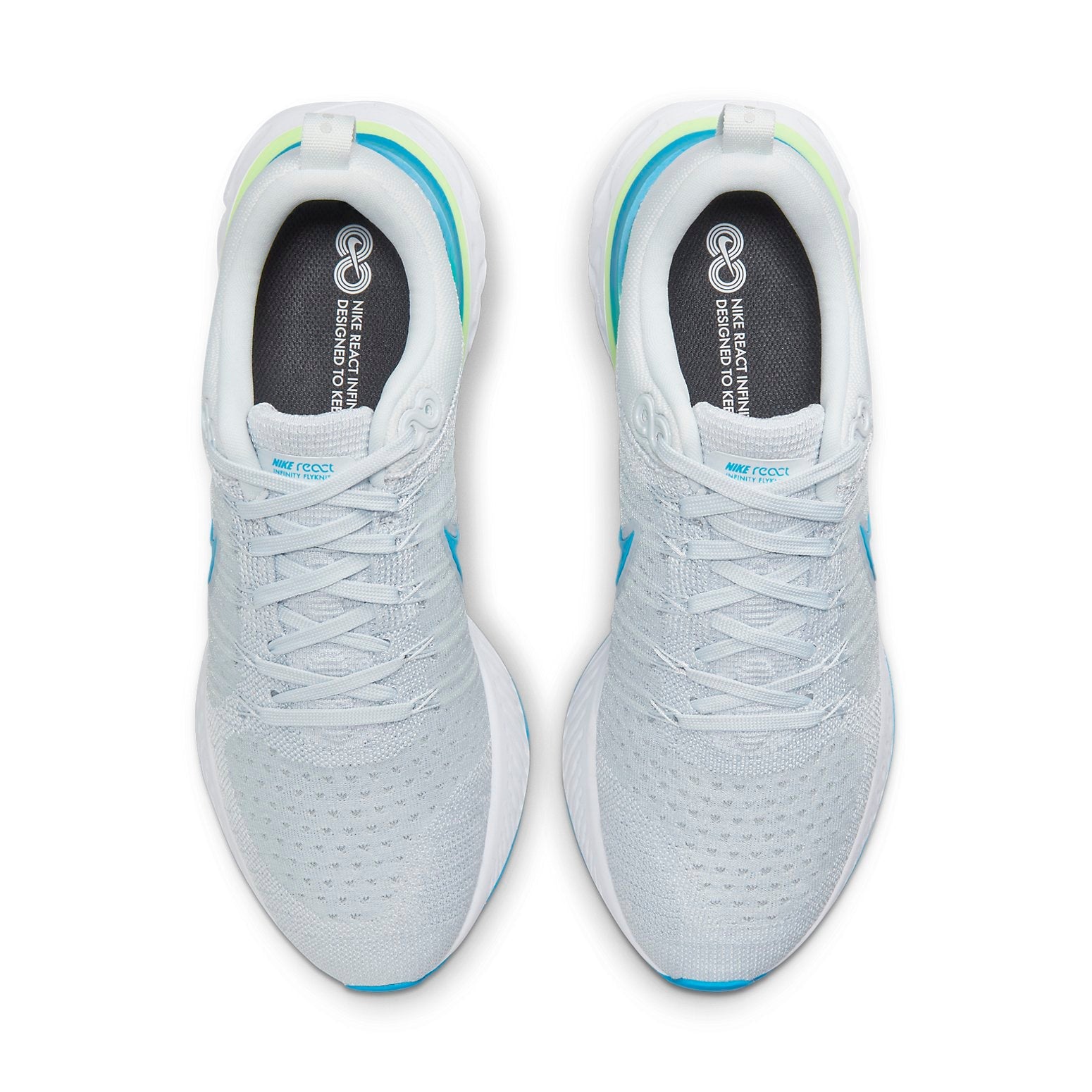 Nike React Infinity Run Flyknit 2 'Pure Platinum Emerald Laser Blue' CT2357-007