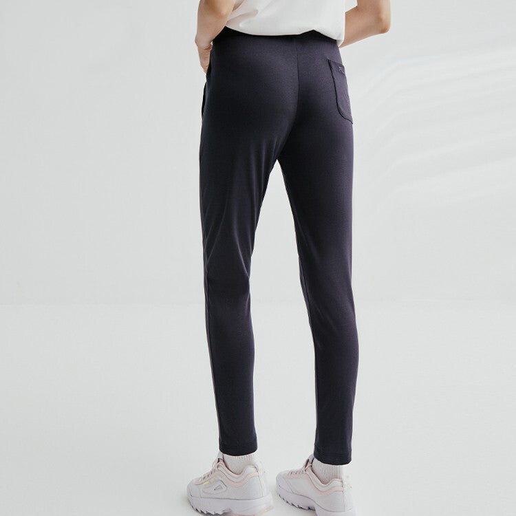 (WMNS) FILA Knit Long Pants Minimalistic Straight Casual Sports Pants Blue F11W028615F-NV