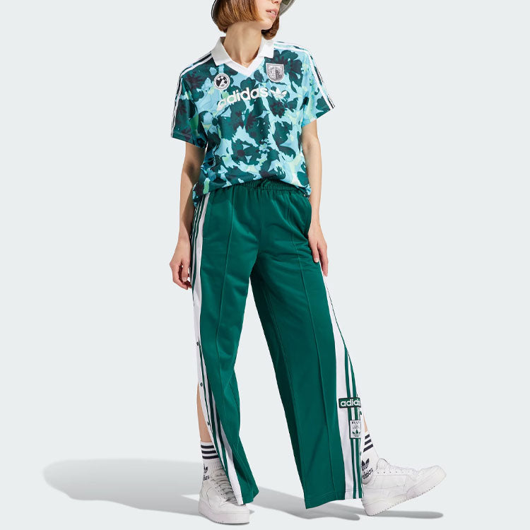 (WMNS) adidas Allover Print Short Sleeve Jersey 'Green Blue' IR9809