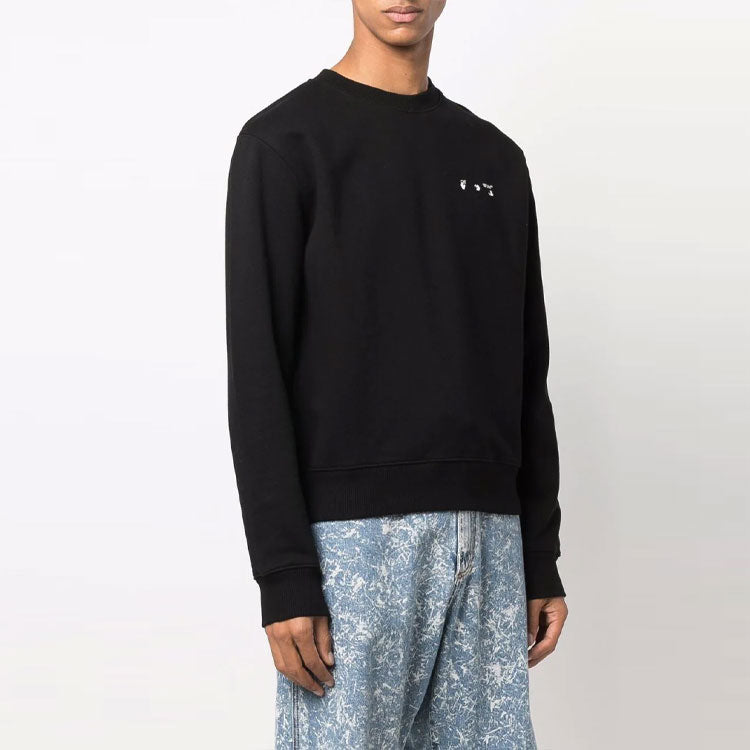 Off-White FW21 Arrow Pattern Round Neck Pullover Version Black OMBA025F21FLE0071001