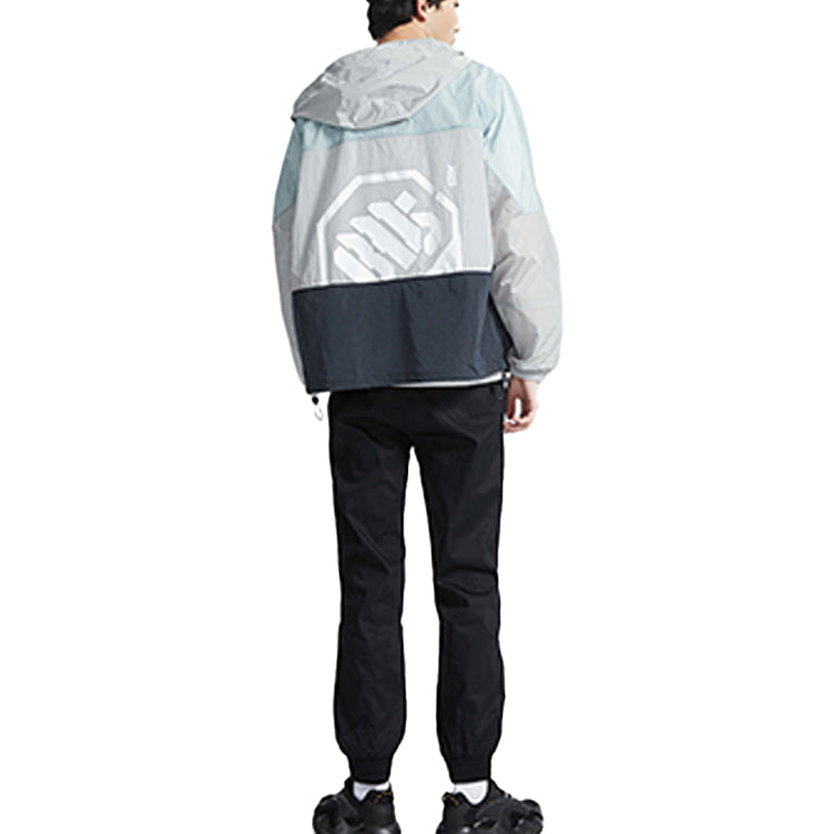 Li-Ning Colorblock Sports Hooded Jacket 'Grey Green' AFDQ213-1