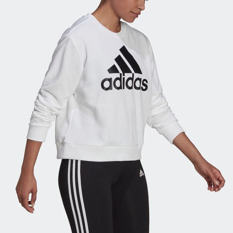 (WMNS) adidas Essentials Logo Loose Sweatshirt 'White' HD1783