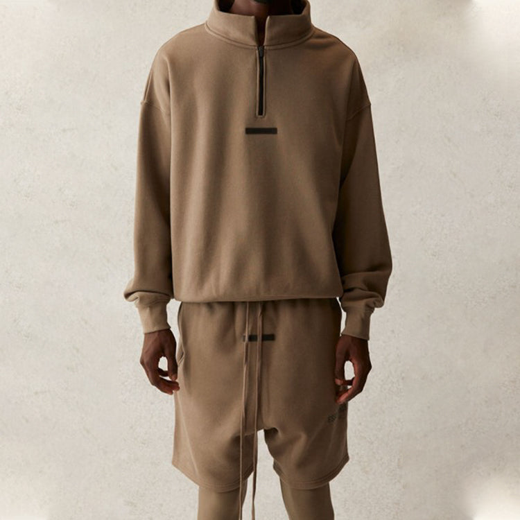 Fear of God Essentials SS21 Mockneck Half Zip 'Taupe' FOG-SS21-592