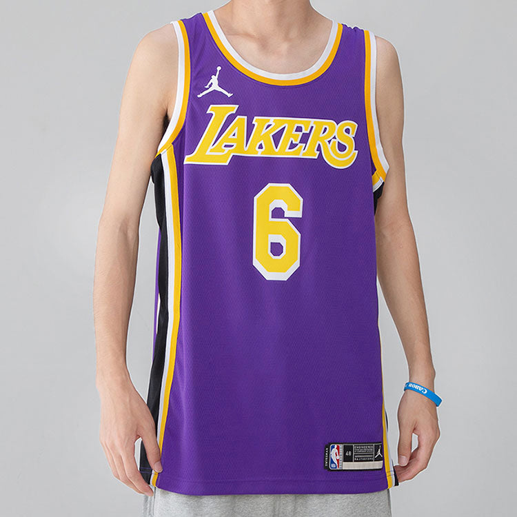 Men's Nike NBA Quick Dry Sports Basketball SW Fan Edition Version Los Angeles Lakers Lebron James No. 6 Purple Jersey CV9481-513
