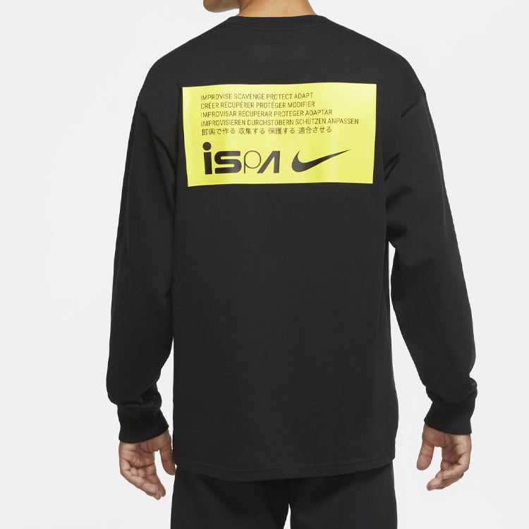 Nike ISPA Long-Sleeve T-Shirt 'Black Opti Yellow' CW7328-010