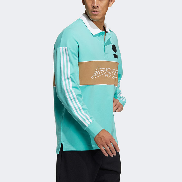 adidas Ub Polo Ls Sports Stylish Logo Printing Long Sleeves Polo Shirt Green GP0894