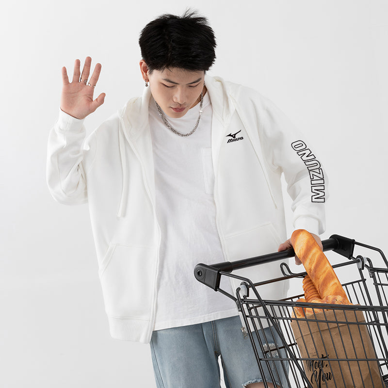 Mizuno Logo Sweat Jacket 'White' A2CA2A41