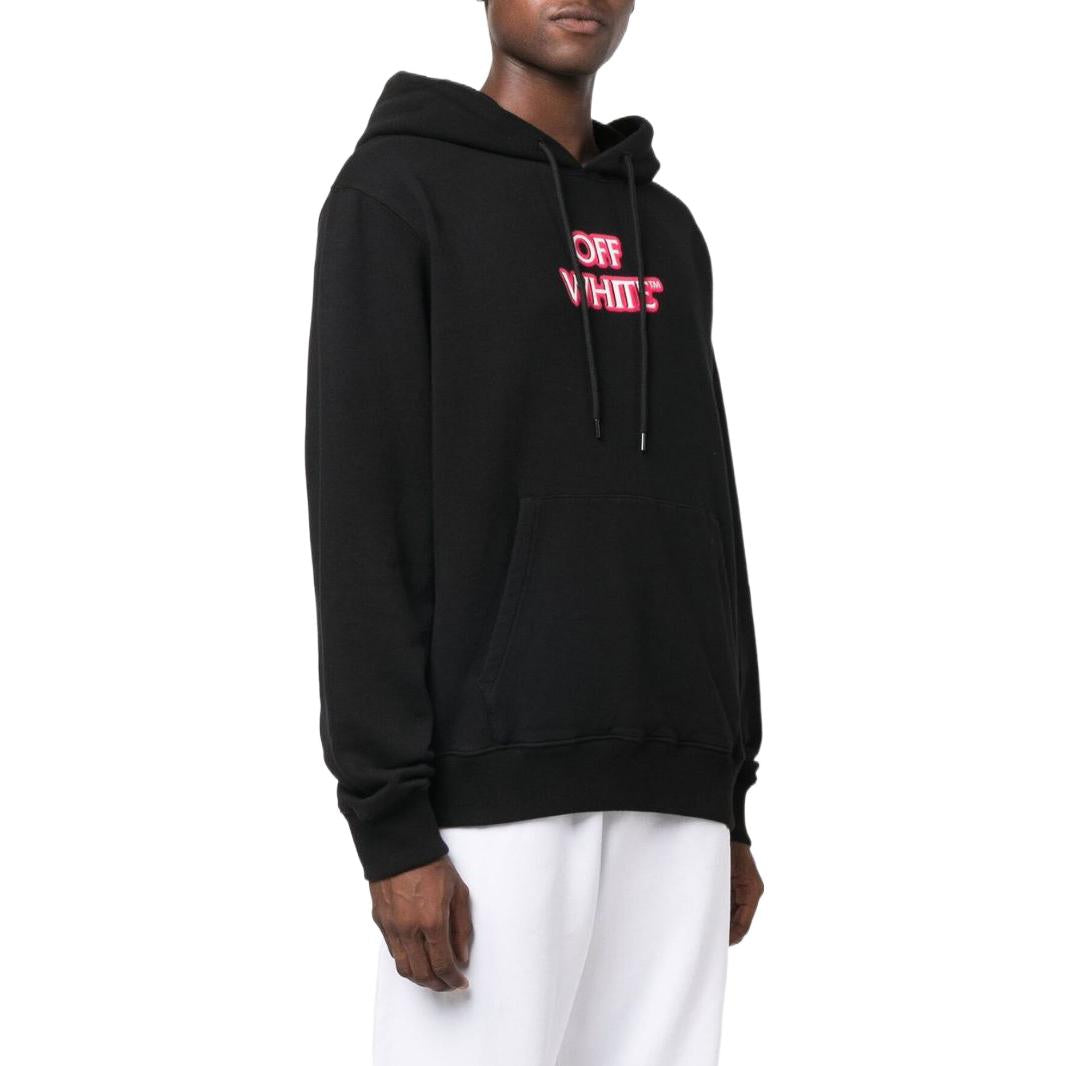 Off-White Slogan Print Logo Hoodie 'Black' OMBB097F22FLE01110301030