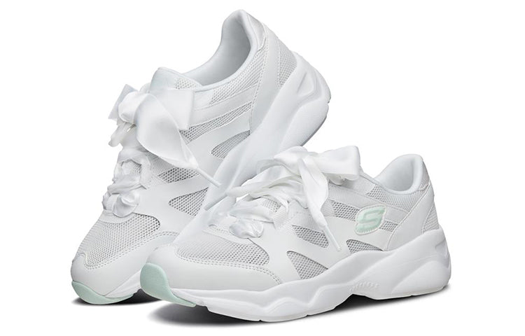 (WMNS) Skechers D Lites Airy Low Chunky Shoes White 66666203-WHT