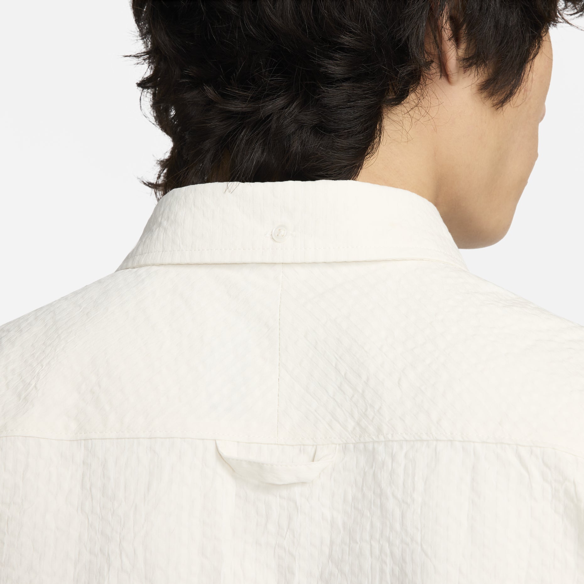 Nike Short Sleeve Seersucker Button-Down Shirt Asia Sizing 'Phantom' FN3223-030