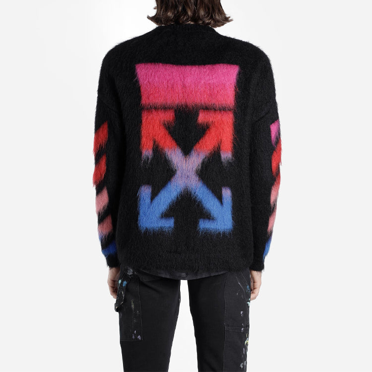 Men's Off-White Back Arrow Loose Fit Black OMHA036E19B020241088