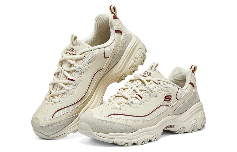 (WMNS) Skechers DLITES 1.0 'Beige Burgundy' 896145-NTBG