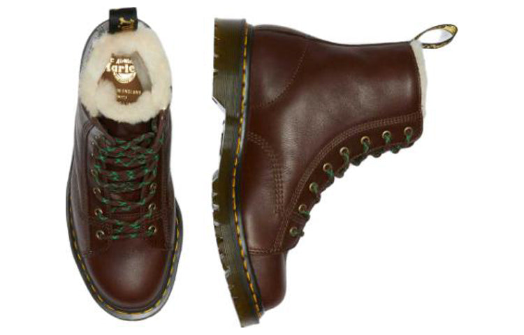 Dr. Martens Barton Shearling Lined Leather Ankle Boots 'Brown' 26873264